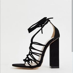 Ankle Tie Block Heel Sandal